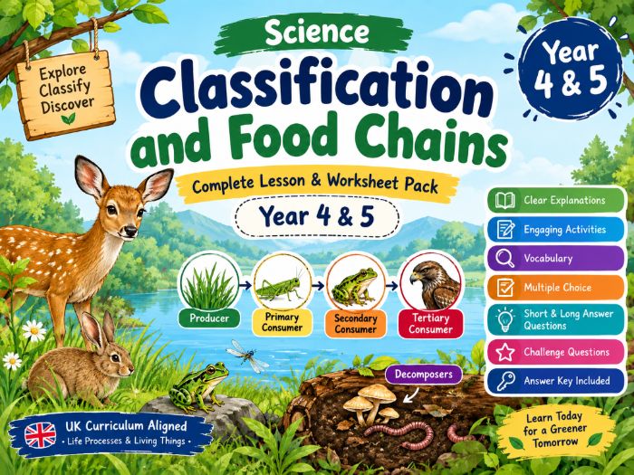 Classification and Food Chains – Year 3 & Year 5 Science