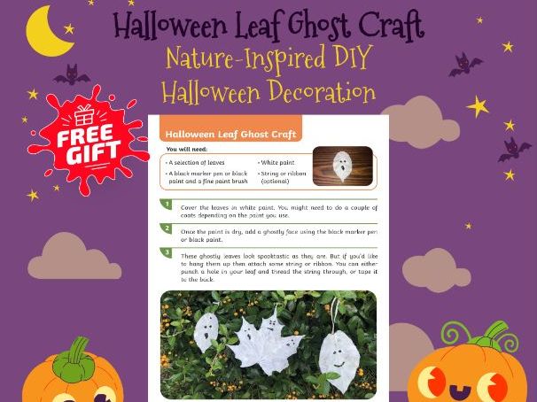 Halloween Leaf Ghost Craft | Nature-Inspired DIY Halloween Decoration