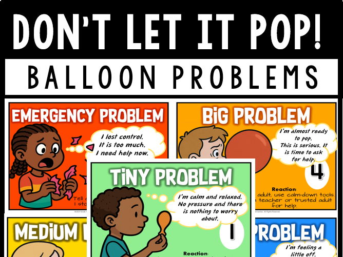 Balloon Size of the Problem Posters - Emotional Regulation Visuals for Kids