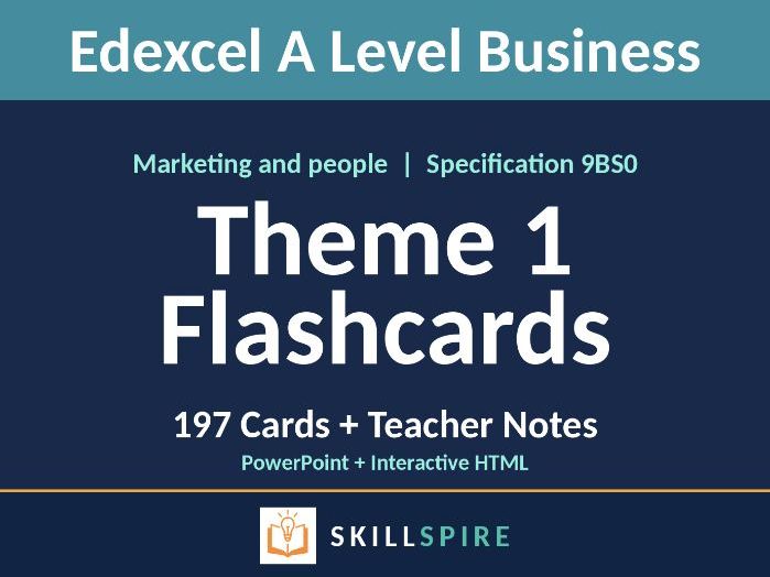 Edexcel A Level Business Theme 1 Flashcards | Full Spec | Exam Practice | Notes