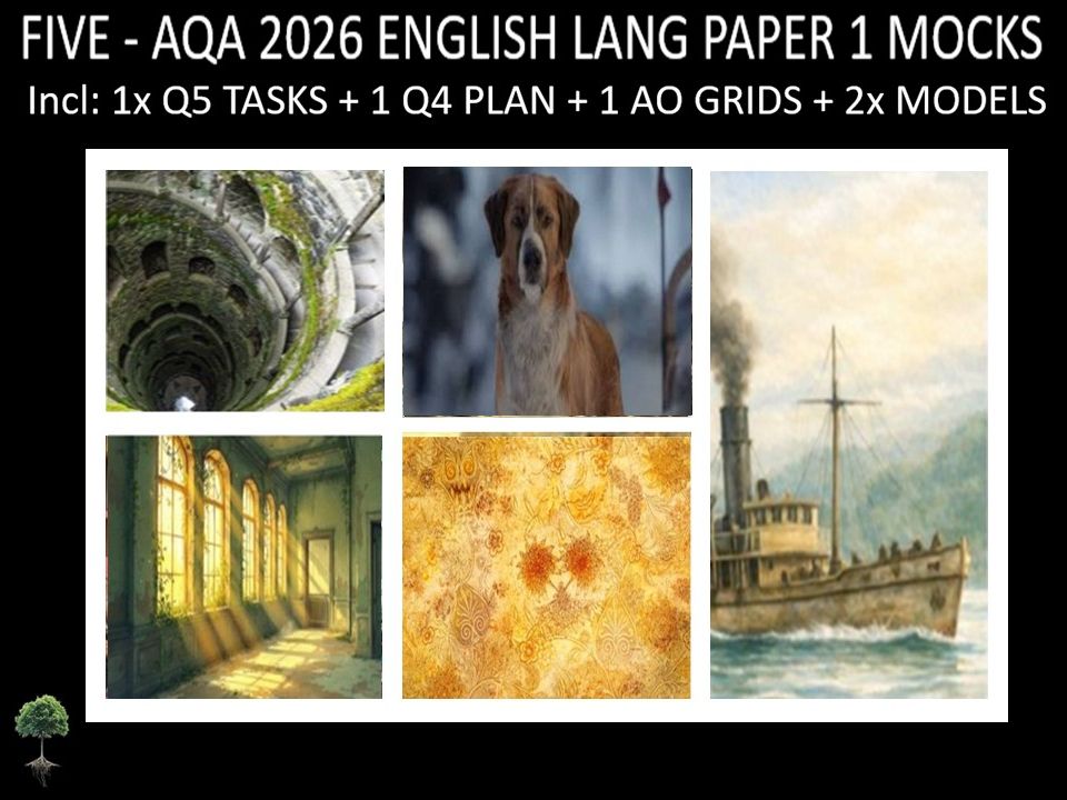 FIVE - AQA PAPER 1 | 2026 FULL MOCKS | Q5 TASKS | Q4 PLAN |AO GRIDS | MODELS