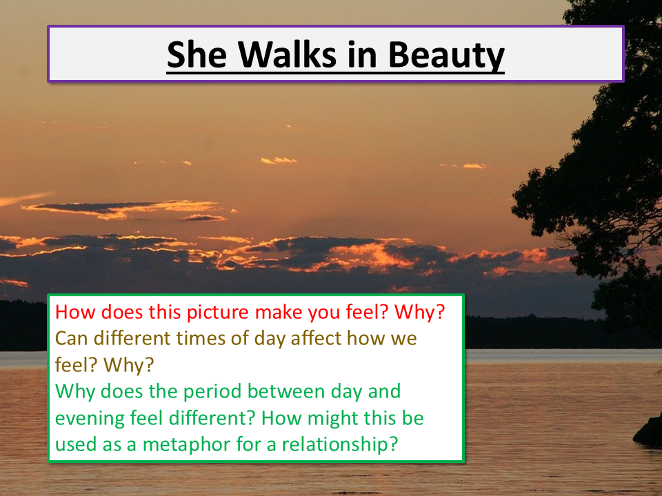 She Walks in Beauty Byron A Level