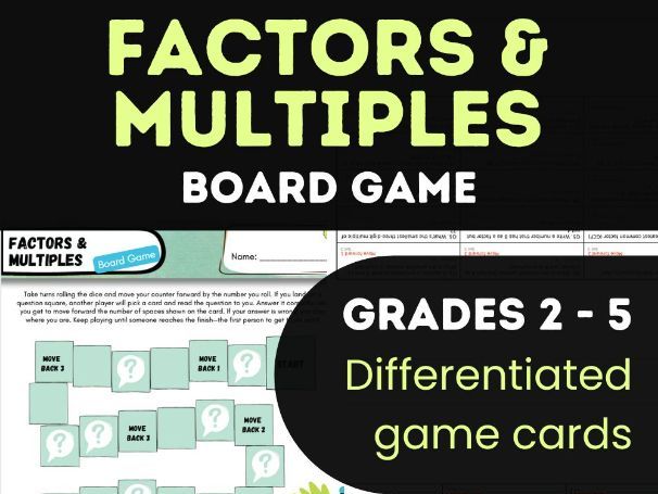 Factors and Multiples Board Game | KS2 Maths | Prime Numbers and Divisibility Practice