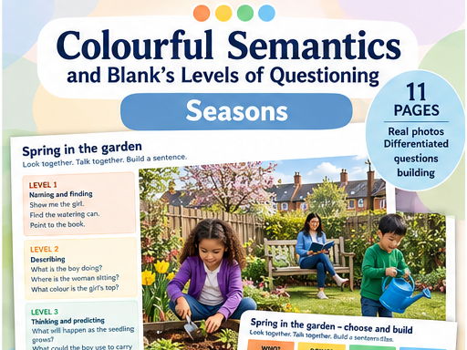 Four Seasons | Colourful Semantics & Blank's Levels | Speech and Language | Ready to Print