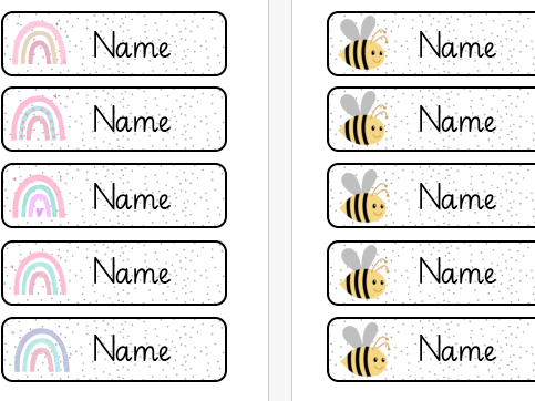 Tray and Peg Labels