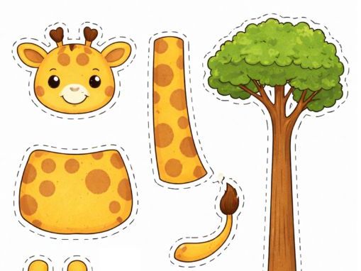 Cut and paste a Giraffe- Fine Motor Skills