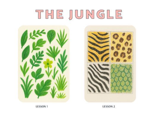 The Jungle Art Lesson - Painting and drawing, studying line, shading and patterns