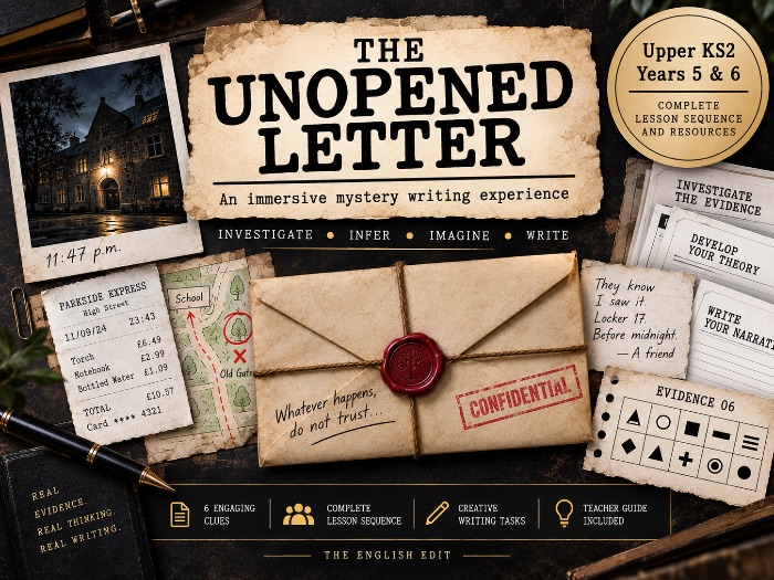 The Unopened Letter | Year 5 & 6 Mystery Writing, Inference & Creative Writing
