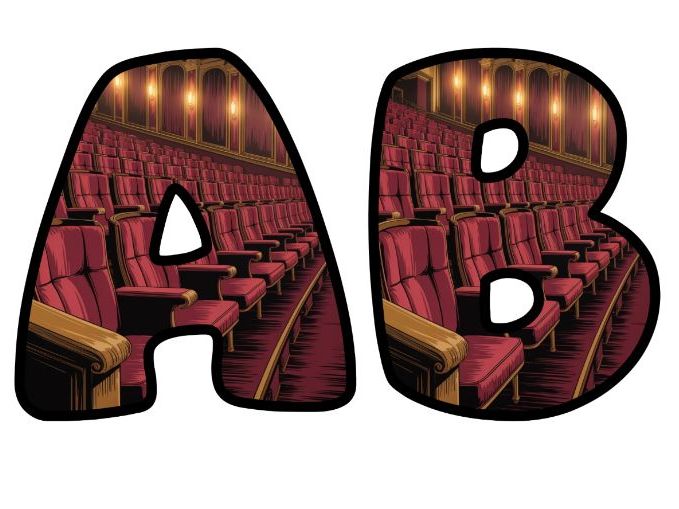 Vintage Cinema Seats Alphabet Letters | Classroom Display, A-Z 0-9 and Signs