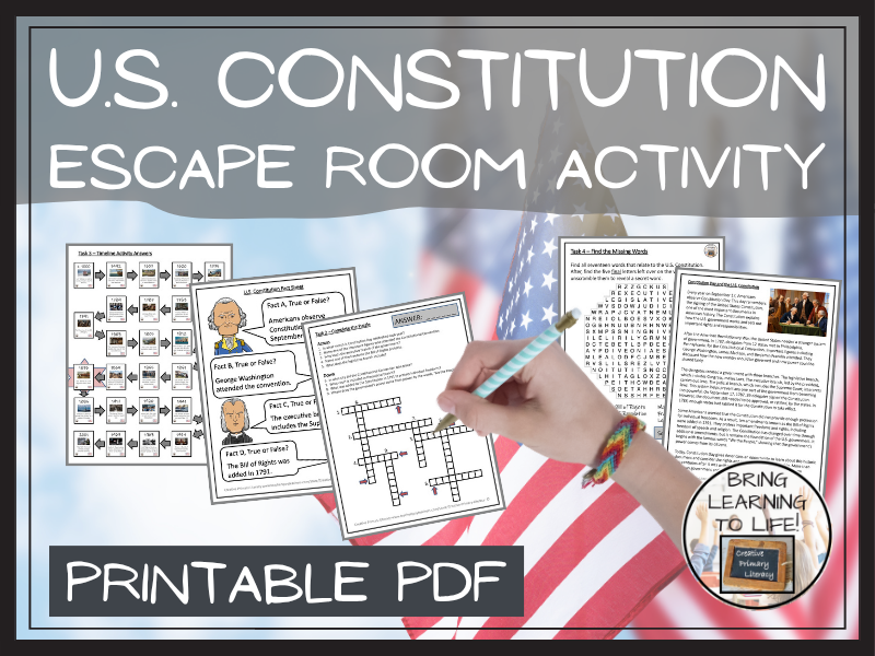 U.S. Constitution & Constitution Day Escape Room