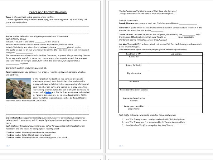 GCSE RE Interactive Revision Guide – Christianity, Islam, Peace & Families (short course)