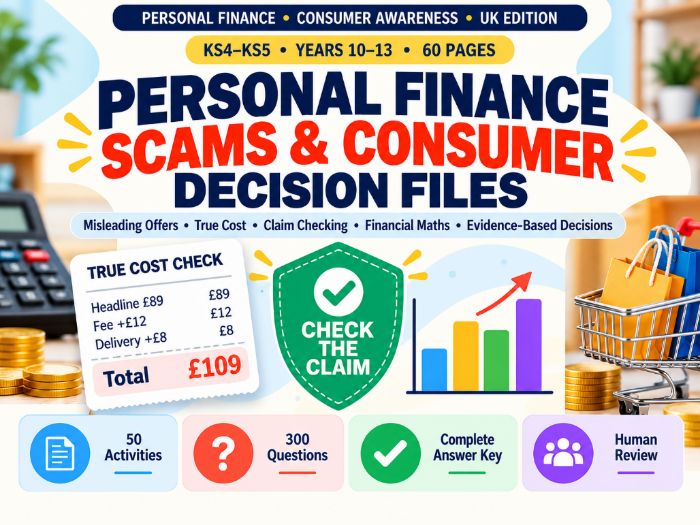 Personal Finance Scams & Consumer Decisions | KS4–KS5 | 60 Pages