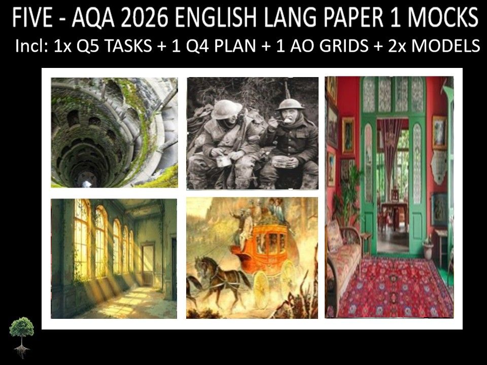 FIVE - AQA PAPER 1 | 2026 FULL MOCKS | Q5 TASKS | Q4 PLAN |AO GRIDS | MODELS