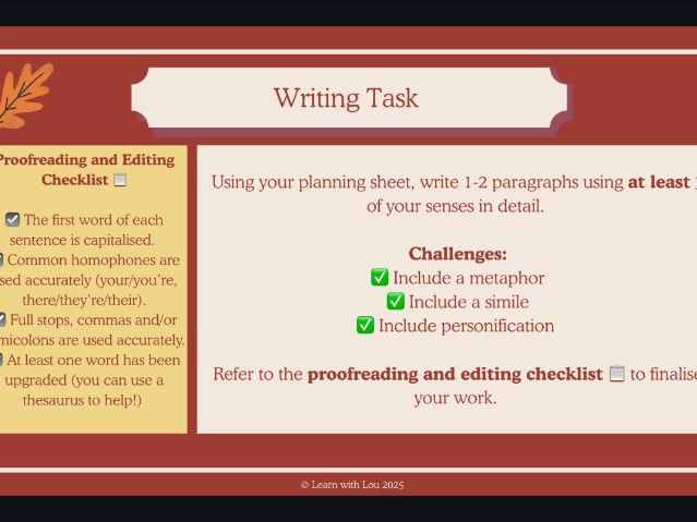 Halloween Resource: Sensory Language for Creating Setting | Differentiated | Suited for KS3 and KS4