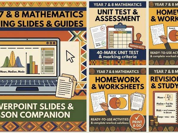 Year 7 & 8 Mathematics Pack on Fractions, Decimals, and Percentages.