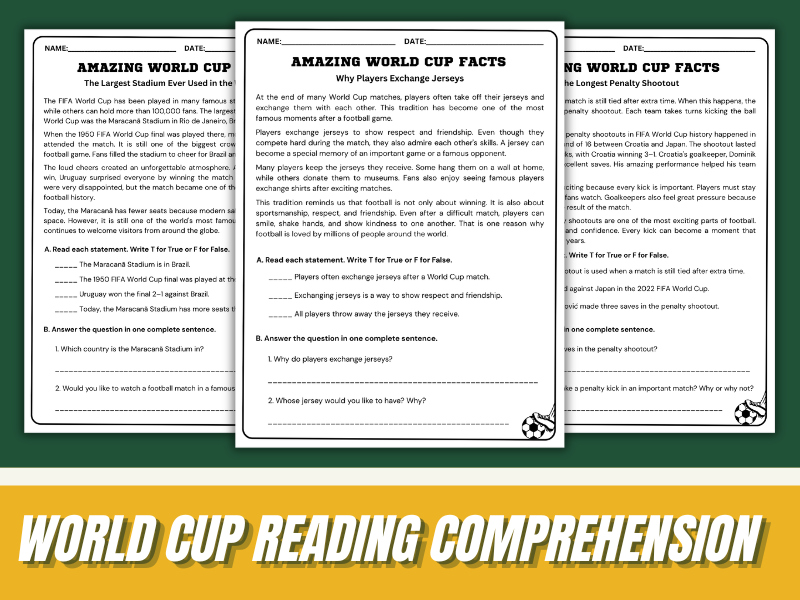 Amazing World Cup Facts | Reading Comprehension