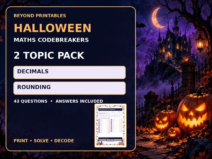 Halloween Maths Codebreaker Pack | Decimals and Rounding