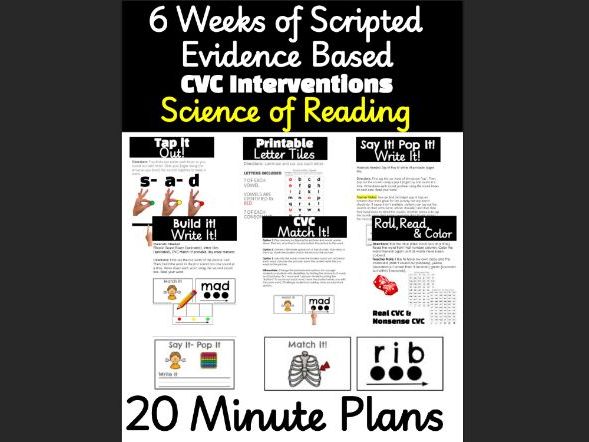 6 Weeks of Scripted CVC Intervention Lesson Plans