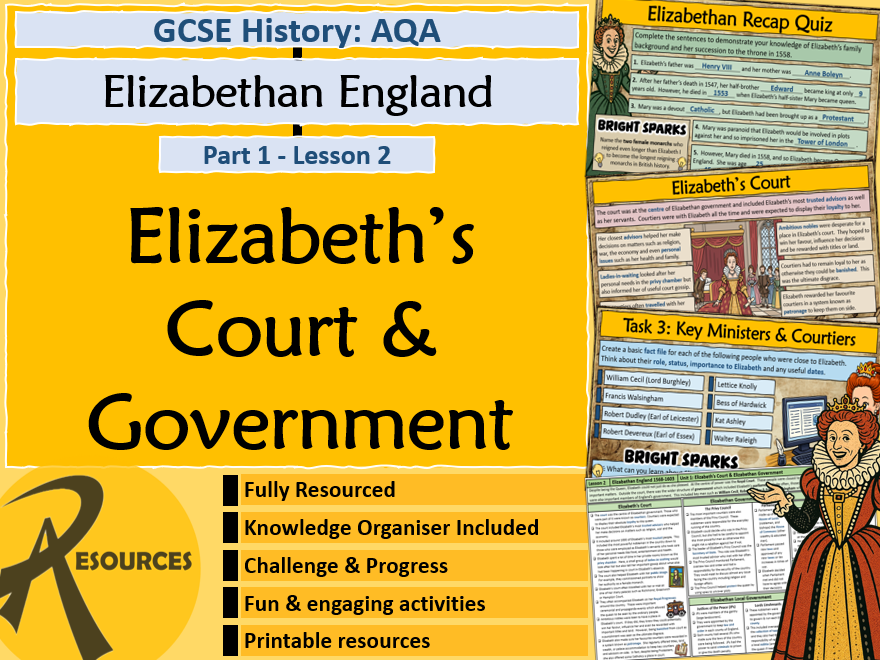 AQA Elizabeth's Court & Government - GCSE History - Elizabethan England