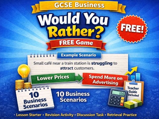 GCSE Business Would You Rather? – FREE Scenario Game | 10 Business Decisions