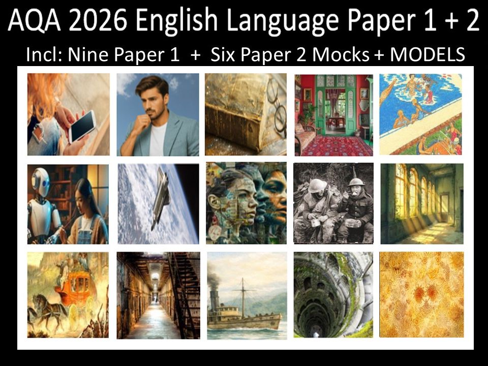 Fifteen AQA 2026 GCSE English Language Paper 1 + 2 Mocks | Models