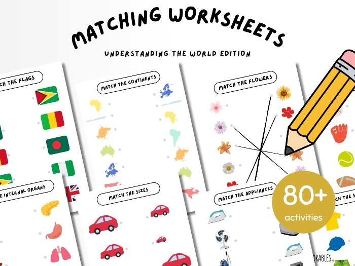 Matching Worksheets For Kids Over 80 Pages Understanding The World Match The Pictures Toddler