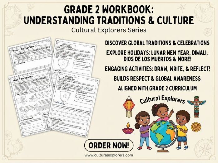 Grade 2 PYP Unit 3 Culture & Traditions Workbook: Celebrations, Customs, Artifacts, Food, Music & Da