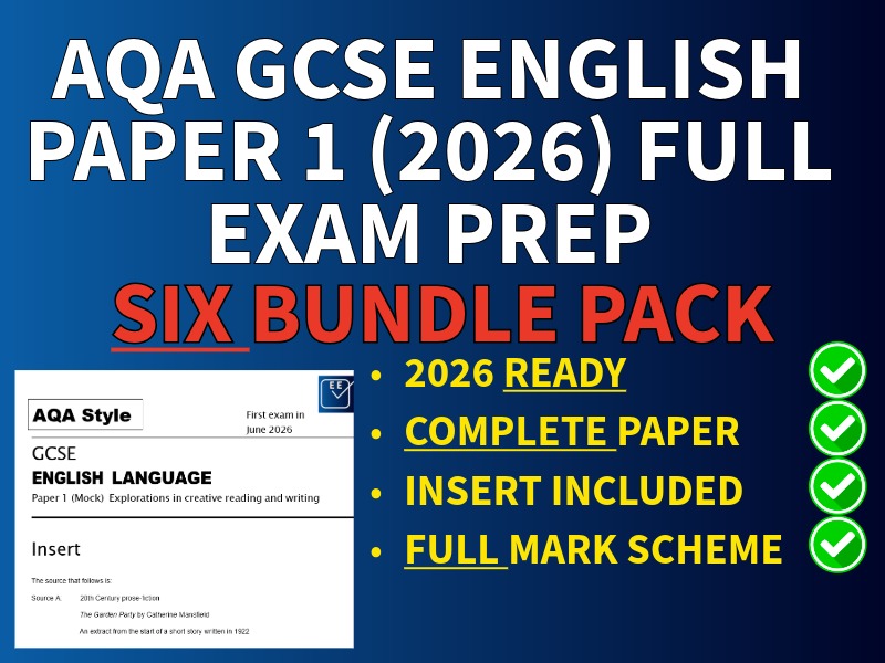 AQA Style GCSE. 6 Paper Practice Bundle Pack of English Language Paper 1s - 2026 Ready