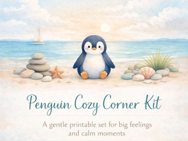 Penguin Cozy Corner Kit | Calm Corner Kit for Kids | Printable PDF | Emotional Regulation Tools