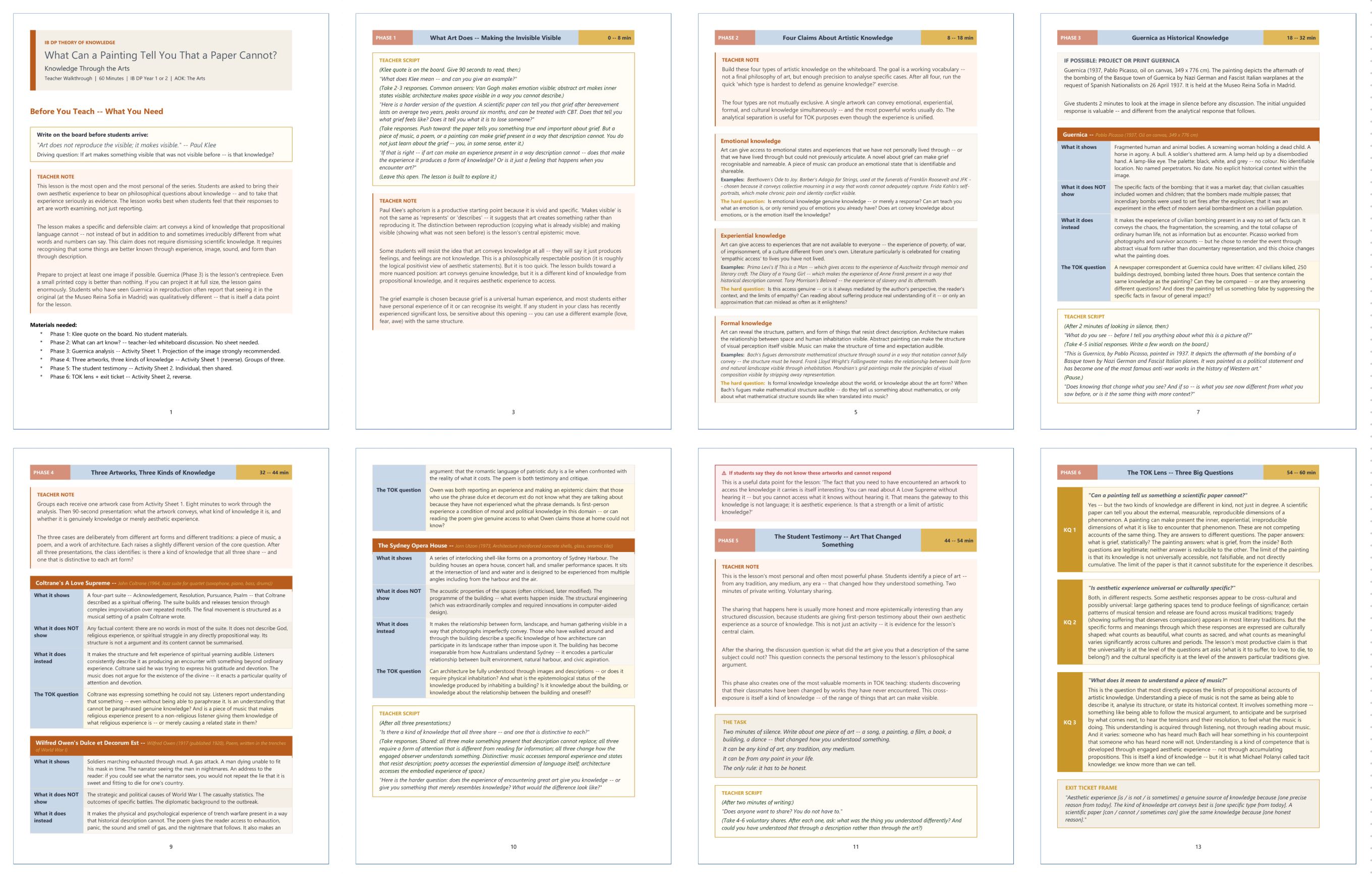 IB DP Theory of Knowledge (TOK): Knowledge Through the Arts – Full ...