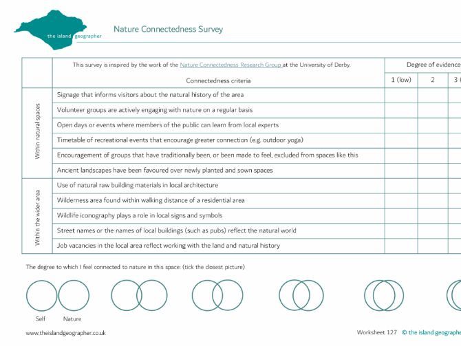 Nature connectedness survey