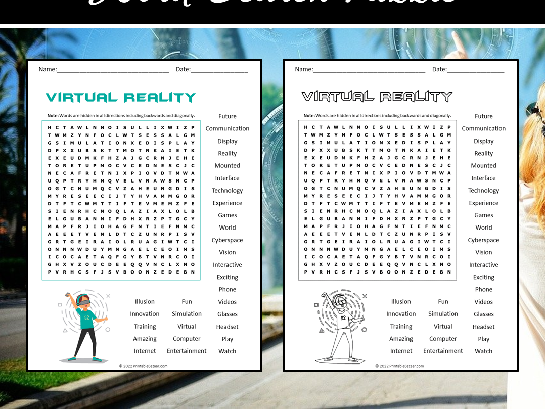Virtual Reality Word Search Puzzle Teaching Resources