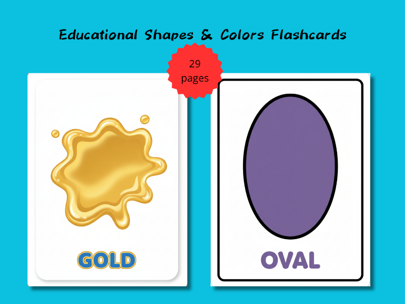 Educational Shapes & Colors Flashcards