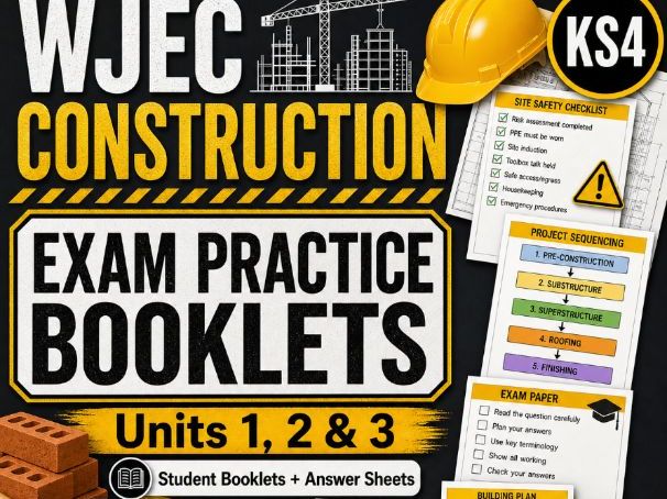 WJEC Construction Exam Help Booklets | Units 9812 and 9813 | Student Booklets and Answer Sheets