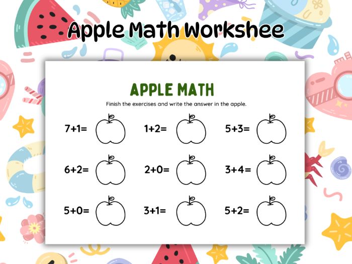 Apple Math Worksheet