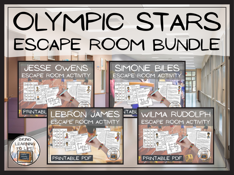 Olympic Stars Escape Room Activity Bundle | Year 5 or Year 6