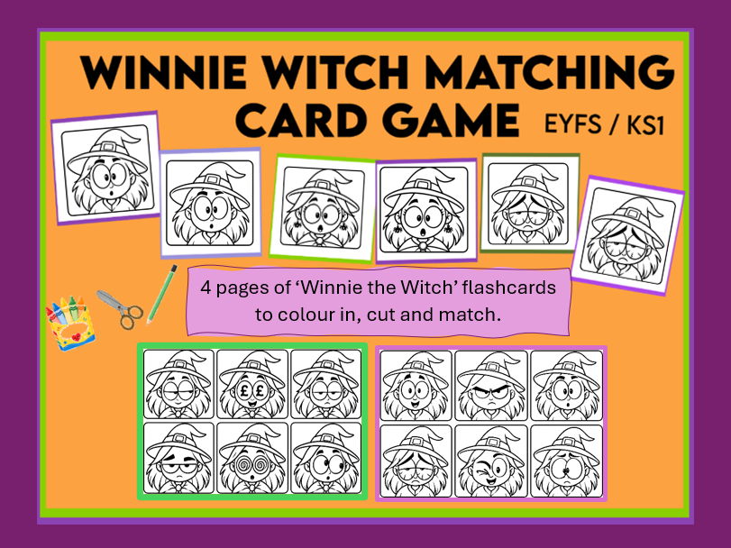 Winnie Witch Matching Card Game EYFS KS1