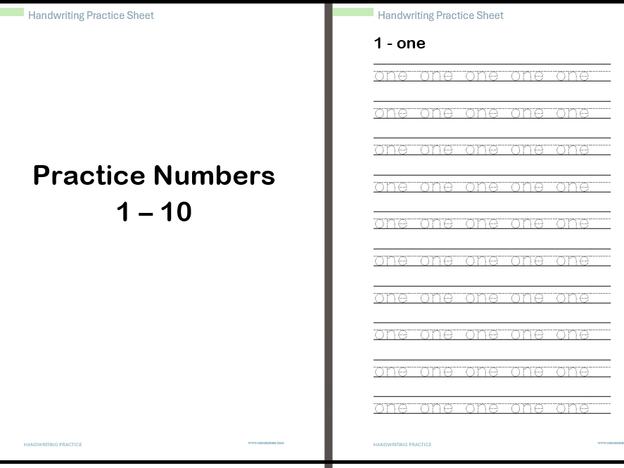 Practice Numbers 1  to 10