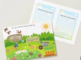 Find the tricky words- garden theme