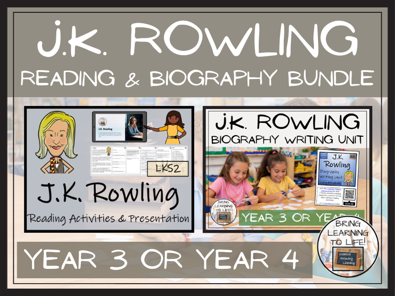 J.K. Rowling Biography & Reading Comprehension Bundle | LKS2