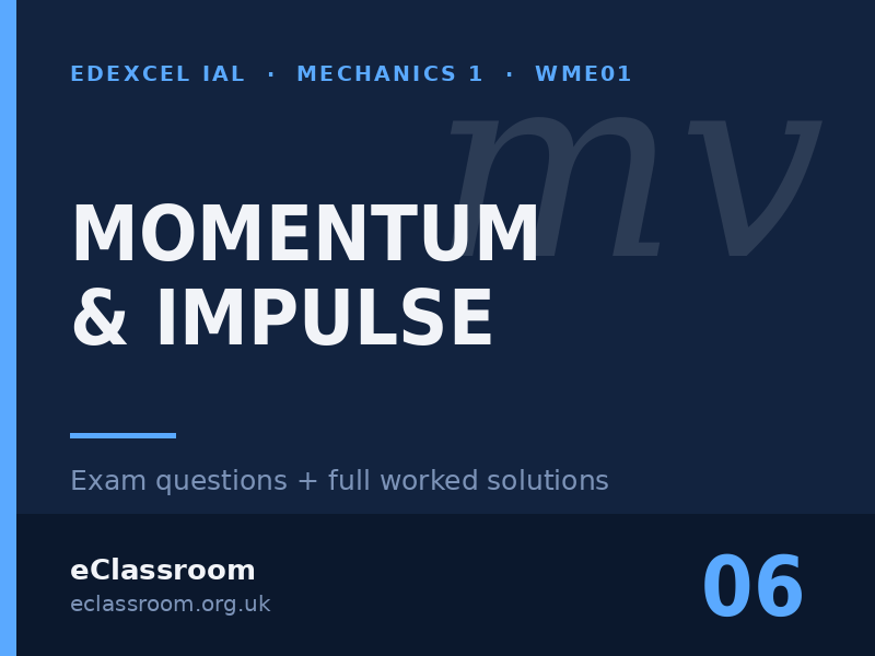 IAL Mechanics 1 Momentum & Impulse exam questions