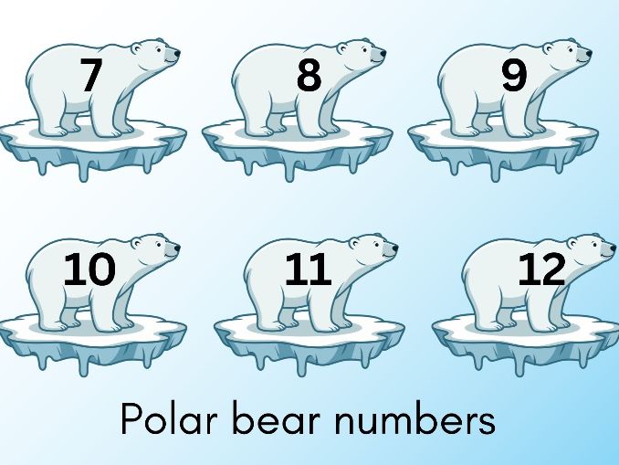 EYFS Polar Bear Number Mats to 12 | Counting & Number Representation EYFS