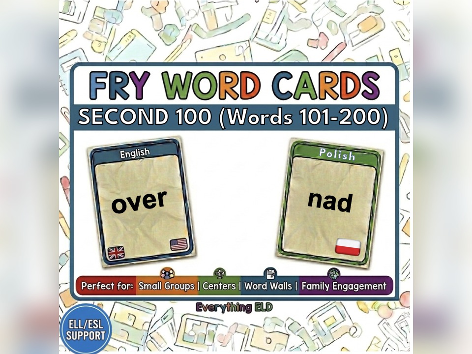Polish-English Fry Words: Second 100 Flashcards