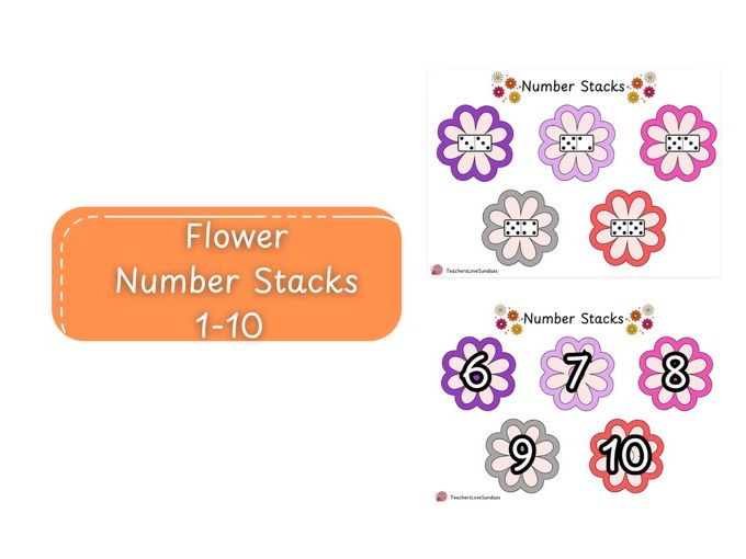 Flower Number Stacks 1-10