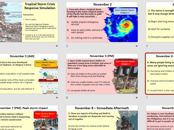 Tropical Storm Decision Making Game