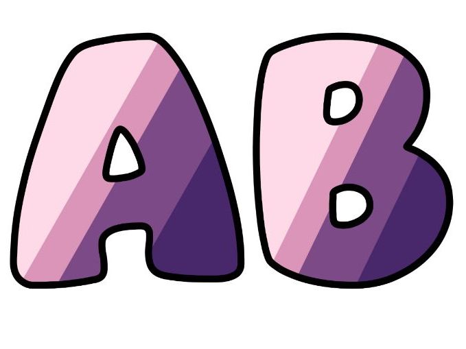 White Pink Purple Stripes Lettering Set | Classroom Display | Upper & Lowercase, 0-9 and Signs