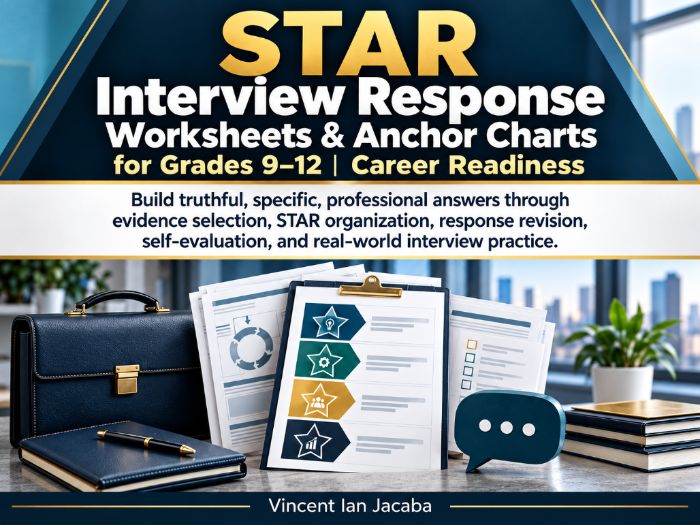 STAR Interview Response Worksheets & Anchor Charts Grades 9–12 | Job Interview Skills