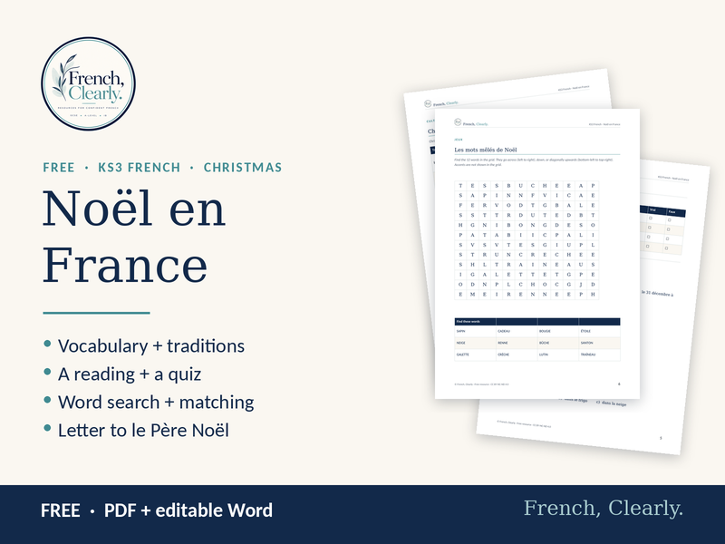 FREE KS3 French Christmas Pack – Noël en France: Vocabulary, Traditions, Quiz & Games