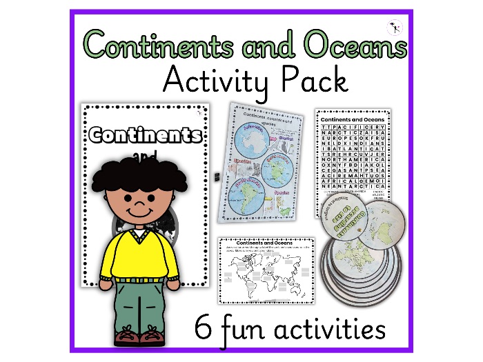 Continents and Oceans Activity bundle