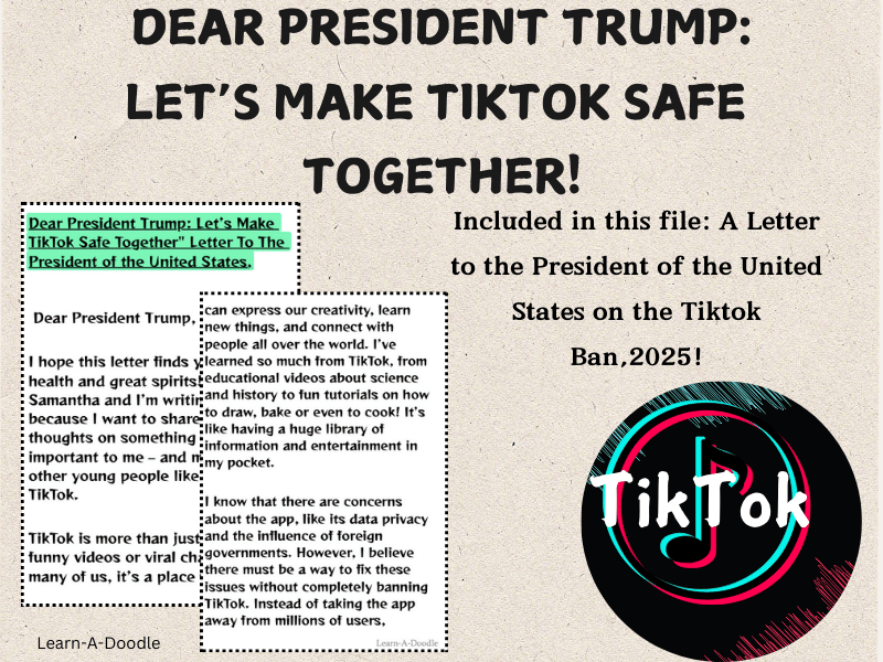 Dear President Trump: Let’s Make TikTok Safe Together" Letter To The President